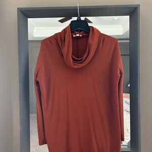 LOFT Terracotta Cowl Neck Sweater